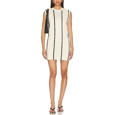 Anine Bing Striped Beige Lanie Dress Size S