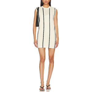 Anine Bing Striped Beige Lanie Dress Size S