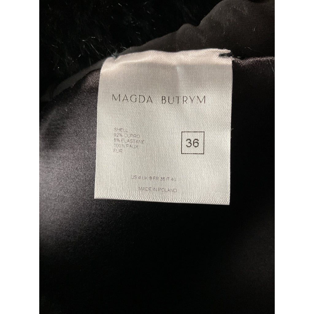 Magda Butrym Long Sleeve Black Cupro Mini Dress Size 4