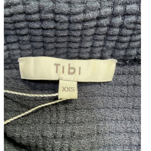 Tibi Quilted Waffle Blue Polo Tunic Size XXS