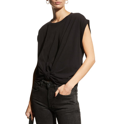 Frame Knotted Noir Roll Sleeve Tee Size M Shirt