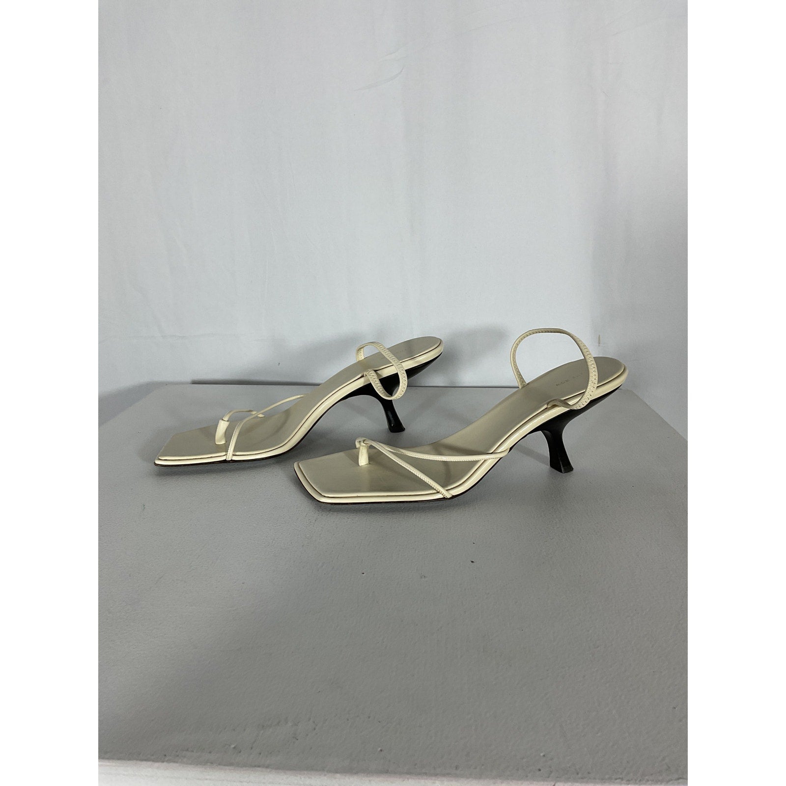 The Row 'Rai' Cream Leather Sandal Size 8