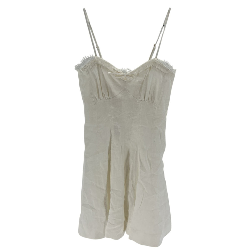 Loveshackfancy 'Shai' Cream Linen A-Line Mini Dress Size 00 - NWT