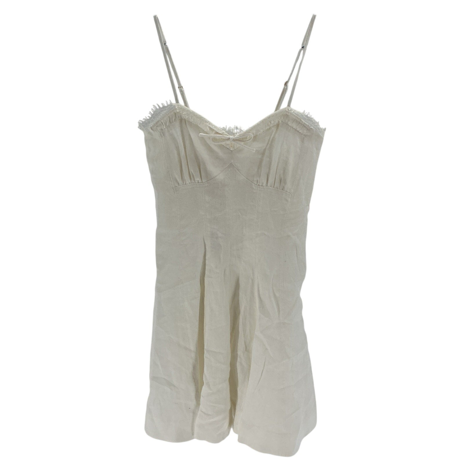 Loveshackfancy 'Shai' Cream Linen A-Line Mini Dress Size 00 - NWT