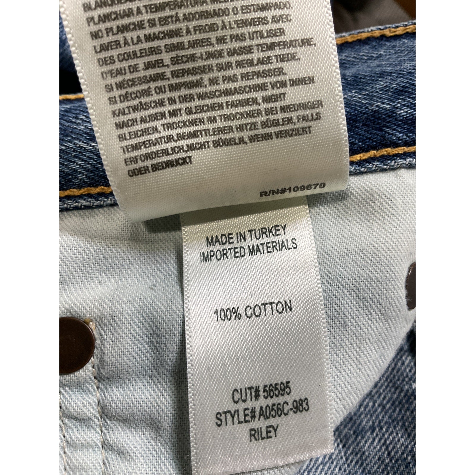Agolde 'Riley' Blue High Rise Straight Crop Denim Jean Size 25