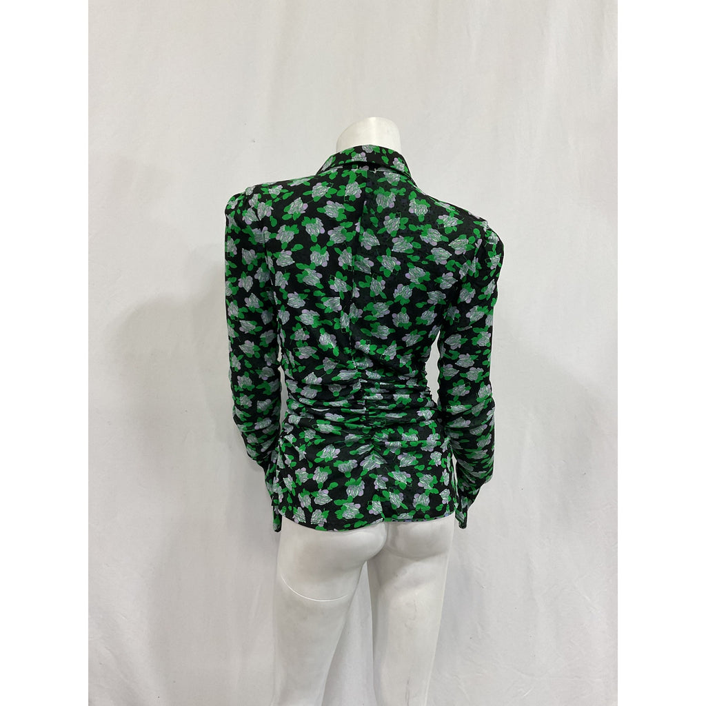 Diane Von Furstenberg 'Nathaniel' Green Reversible Top Size M