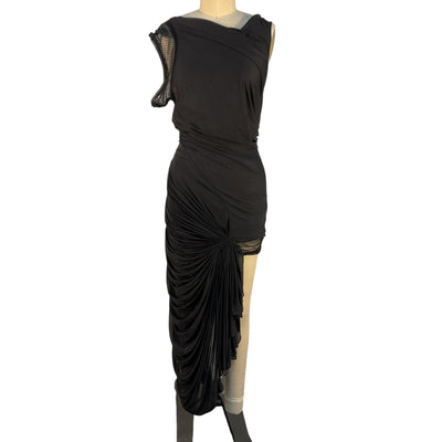 Christopher Esber Asymmetric Black Galathea Dress Size Aus 10 / US 6