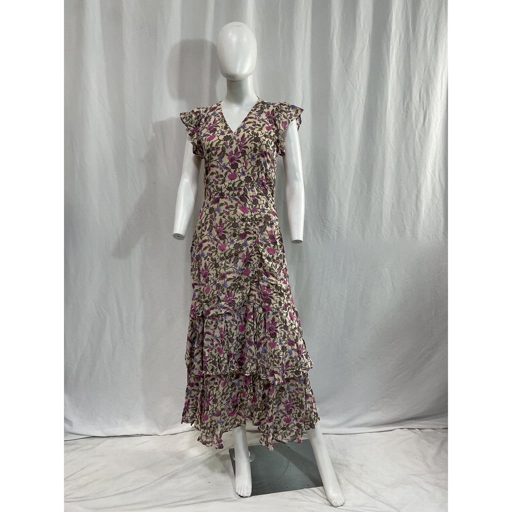 Cleobella 'Bryce' Pink Chiffon Midi Dress Size M