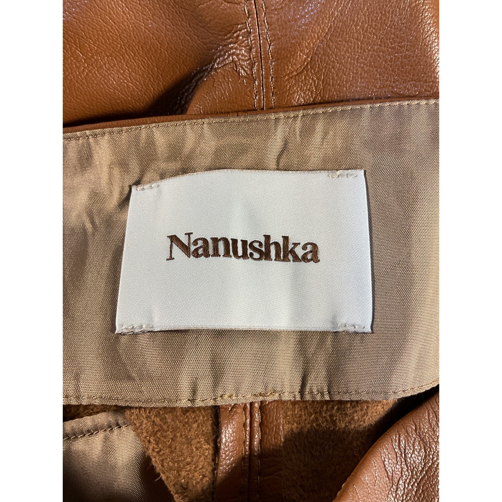 Nanushka 'Svana' Brown Faux Leather Skirt Size S