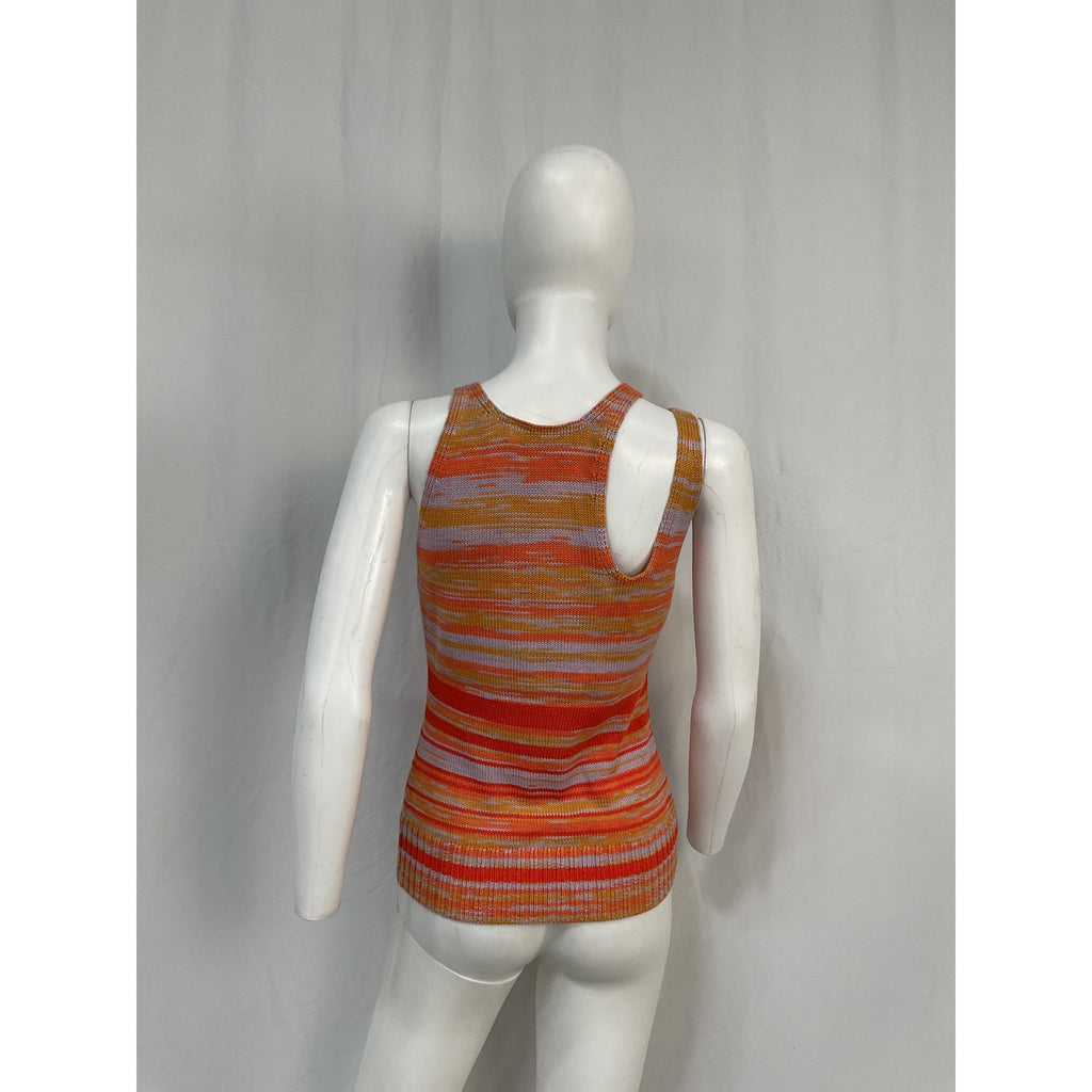 Simkhai Avani Space Dye Orange Cotton Cut Out Tank Size S