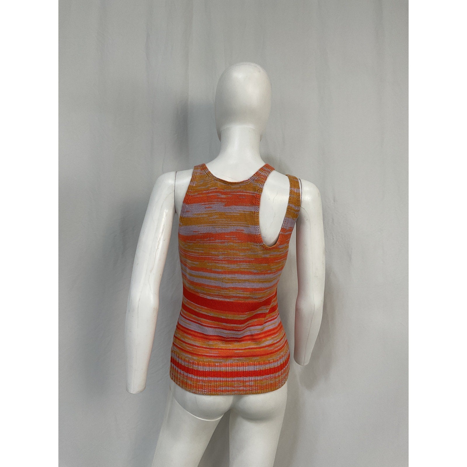Simkhai Avani Space Dye Orange Cotton Cut Out Tank Size S