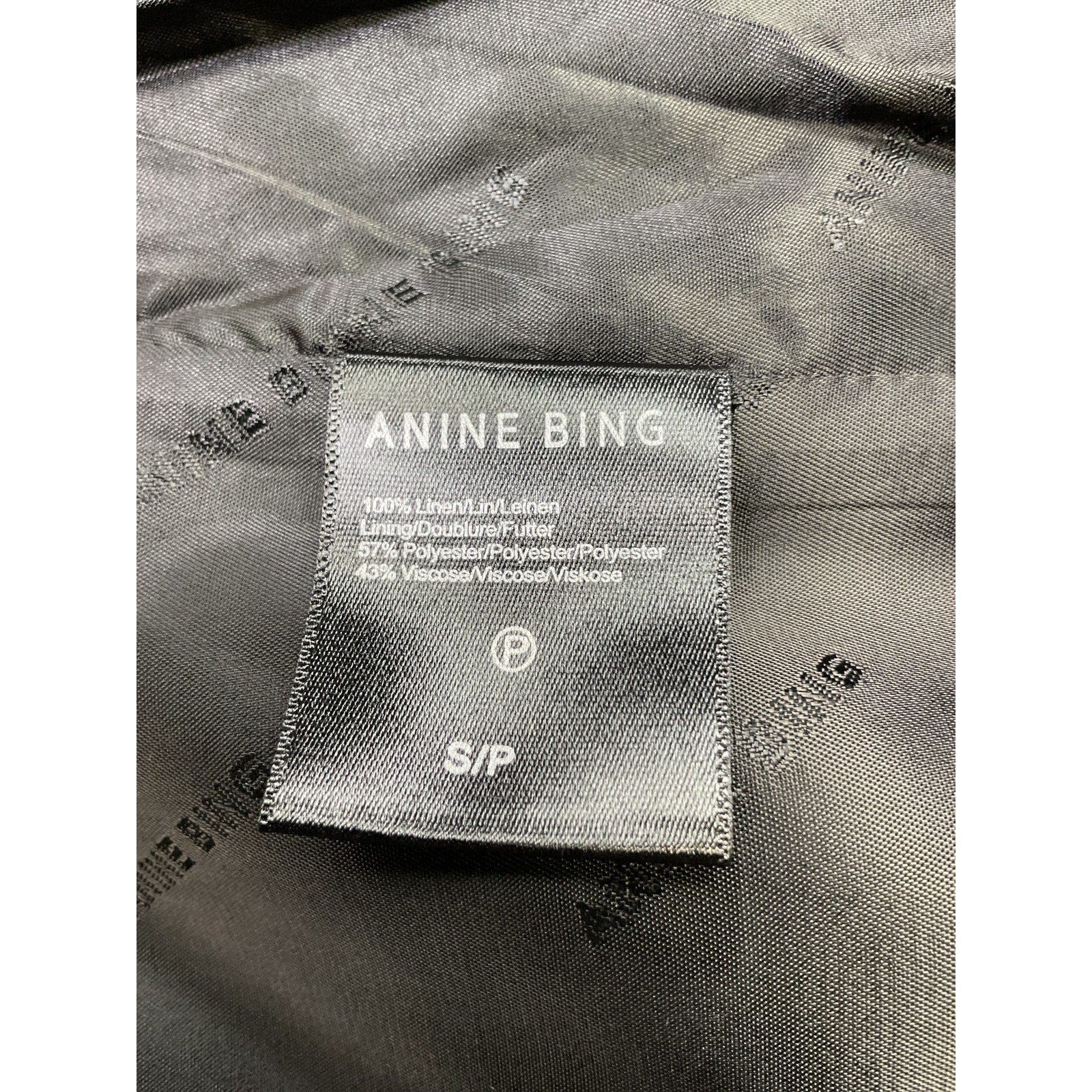 Anine Bing 'Natalia' Black Linen Wrap-Front Mini Skirt Size S