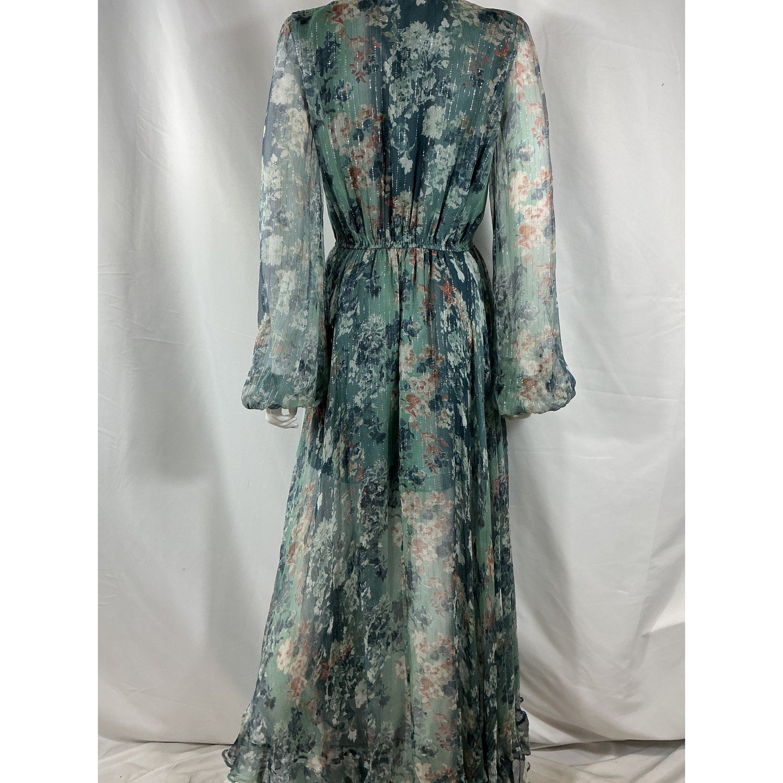 Caroline Constas 'Vivian' Blue Silk Gown Size L