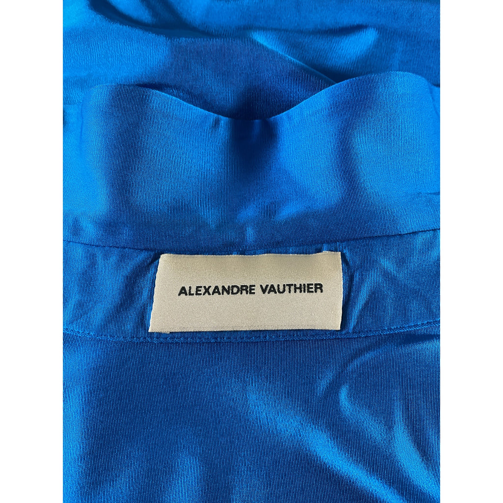 Alexandre Vauthier Blue Satin Shirt Size 36