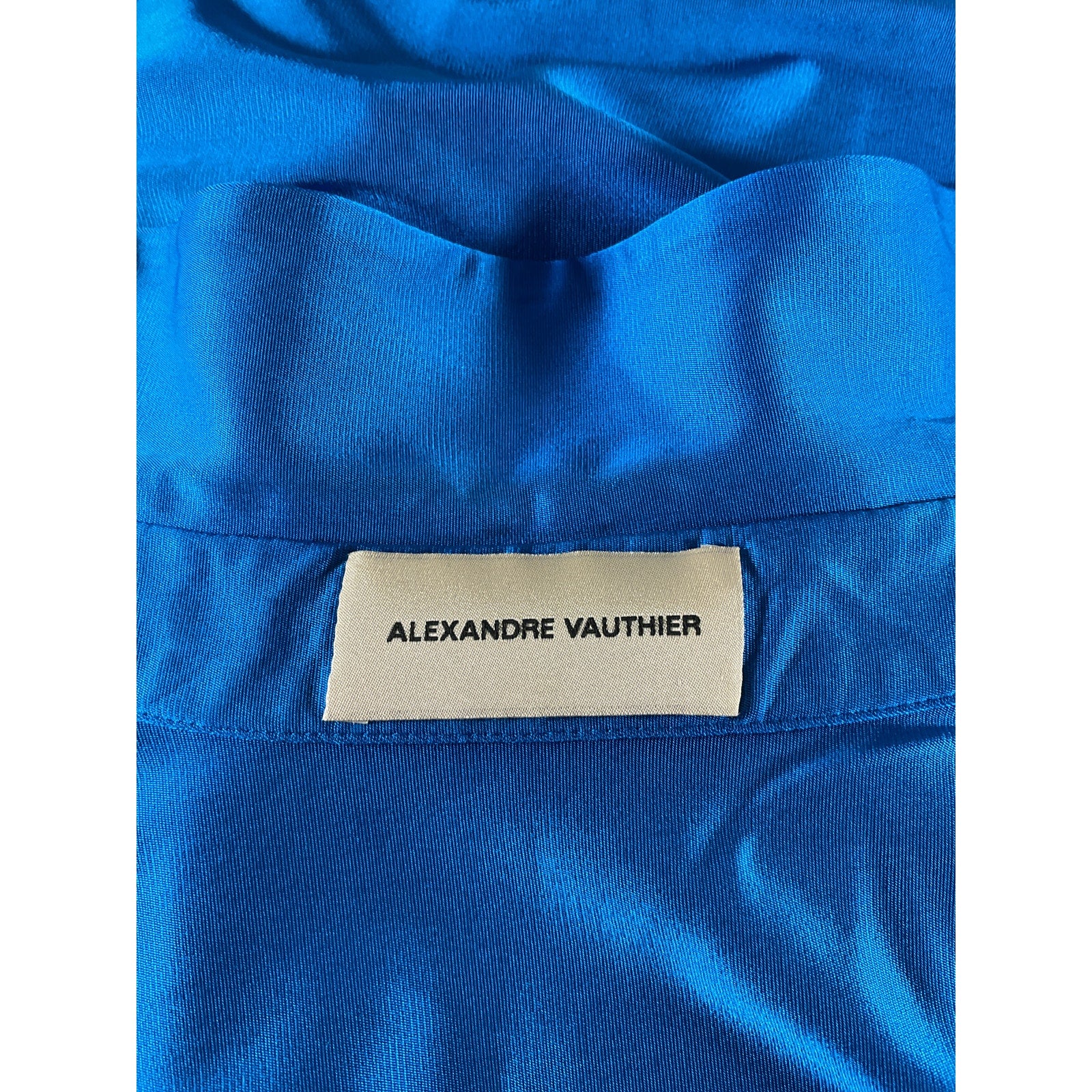Alexandre Vauthier Blue Satin Shirt Size 36
