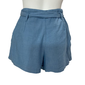 L'Academie Belted Robin Blue Laurent Shorts Size S
