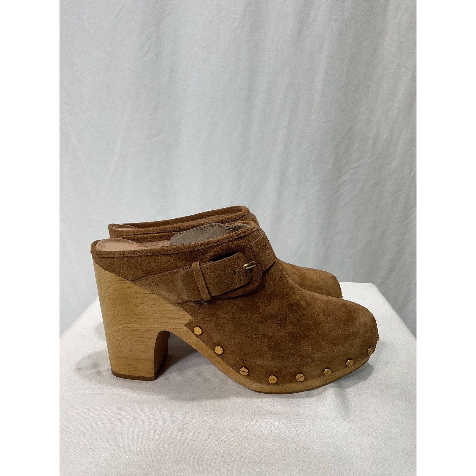 Veronica Beard 'Dacey' Brown Buckled Strap Clogs Size 9