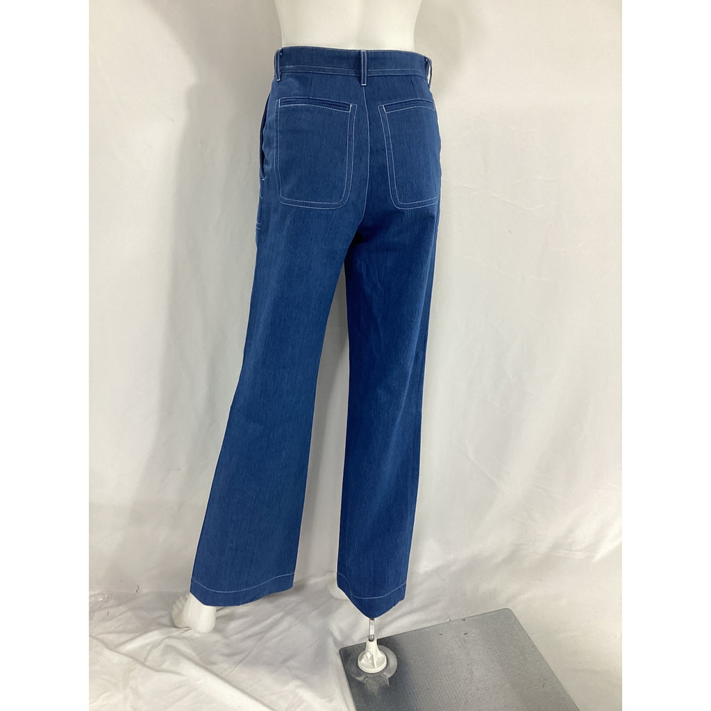 A.P.C. Mid-Rise Blue Wide Leg Denim Jeans Size 26