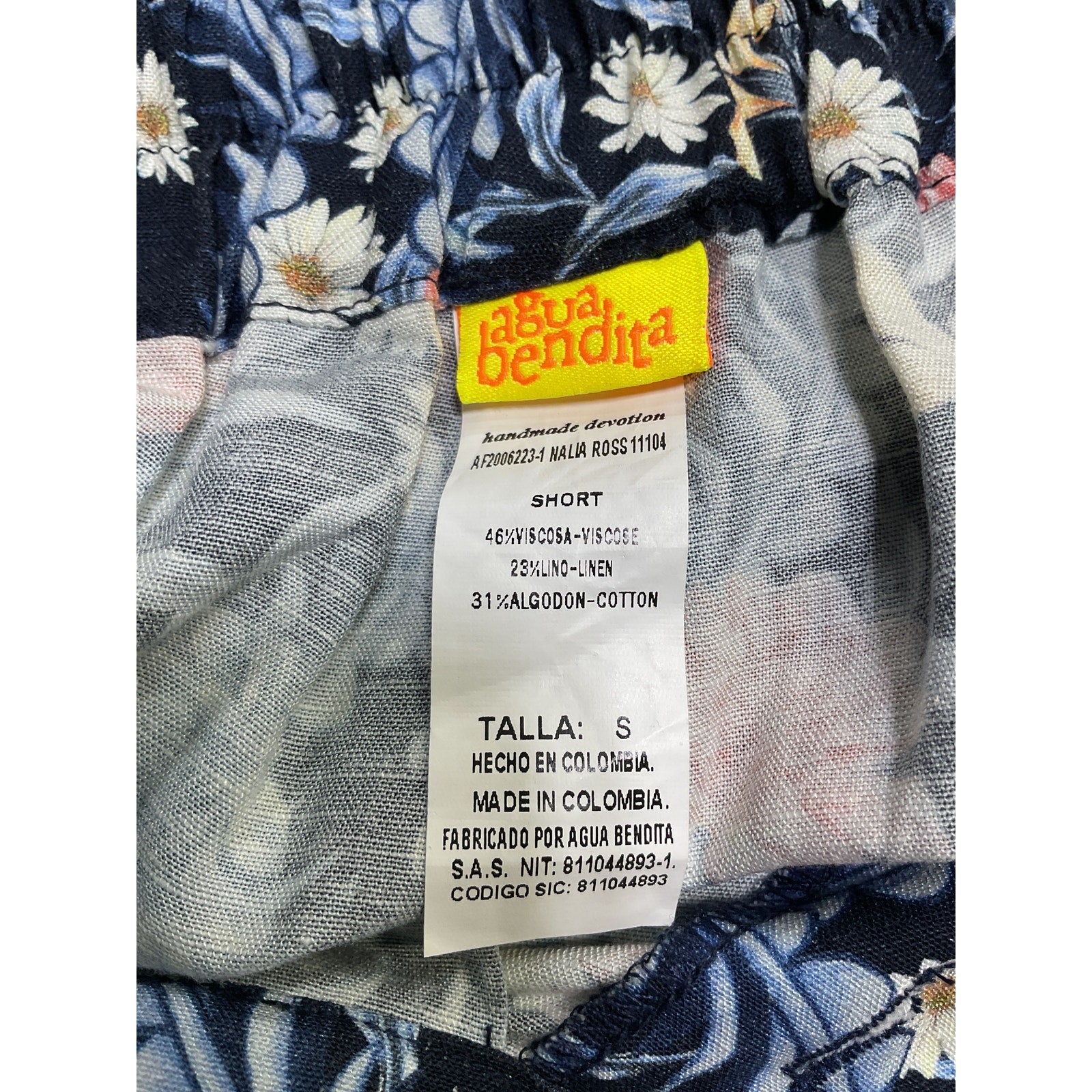 Agua Bendita 'Nalia' Black Cotton Short Size S