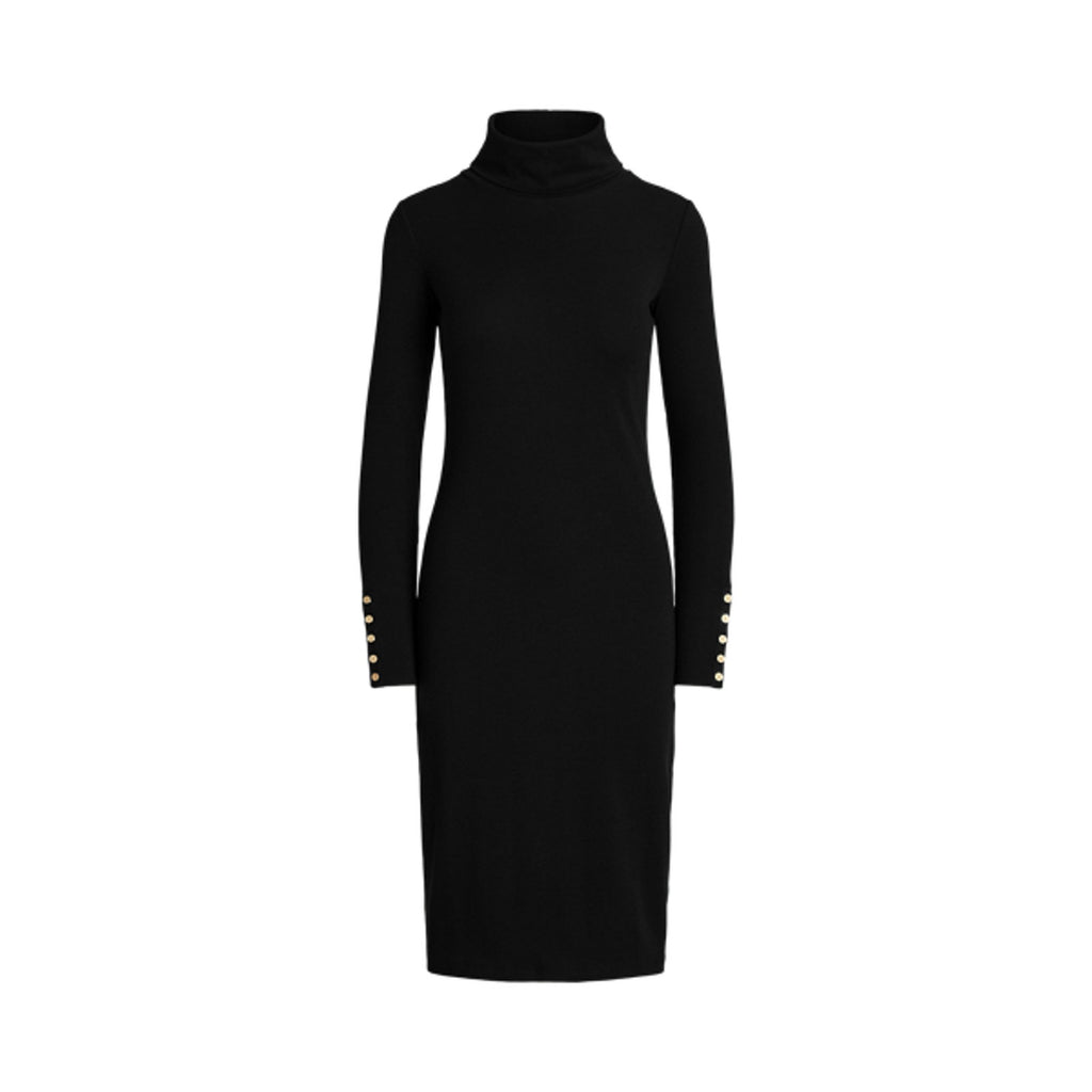 Ralph Lauren Black Cotton-Blend Turtleneck Dress Size 6