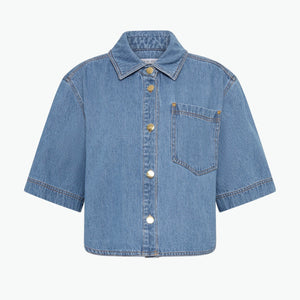 Aje 'Sunray' Blue Denim Shirt Size 12