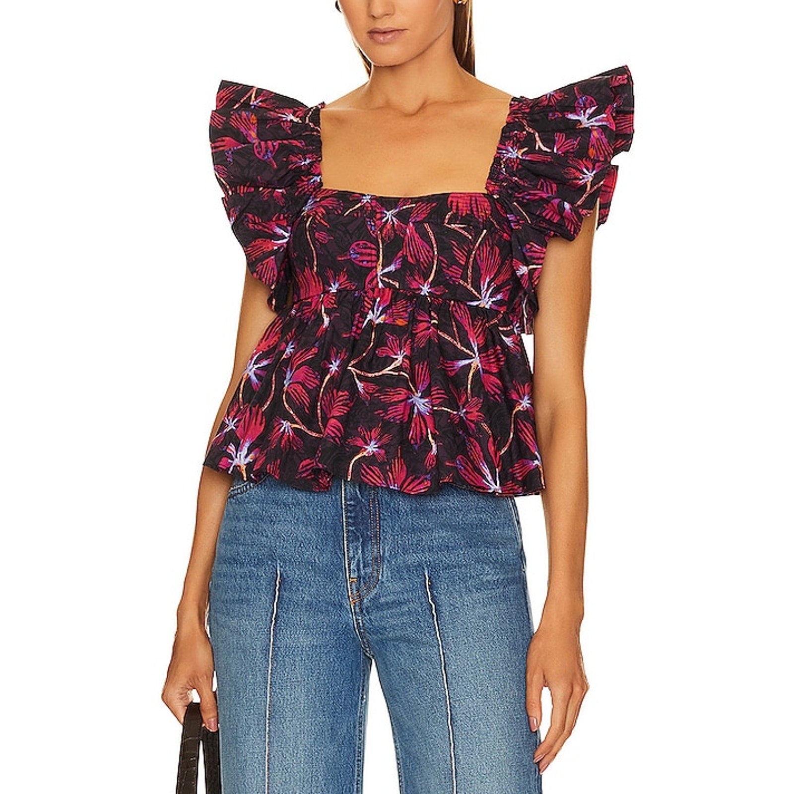 Ulla Johnson 'Romi' Purple Cotton Top Size 6