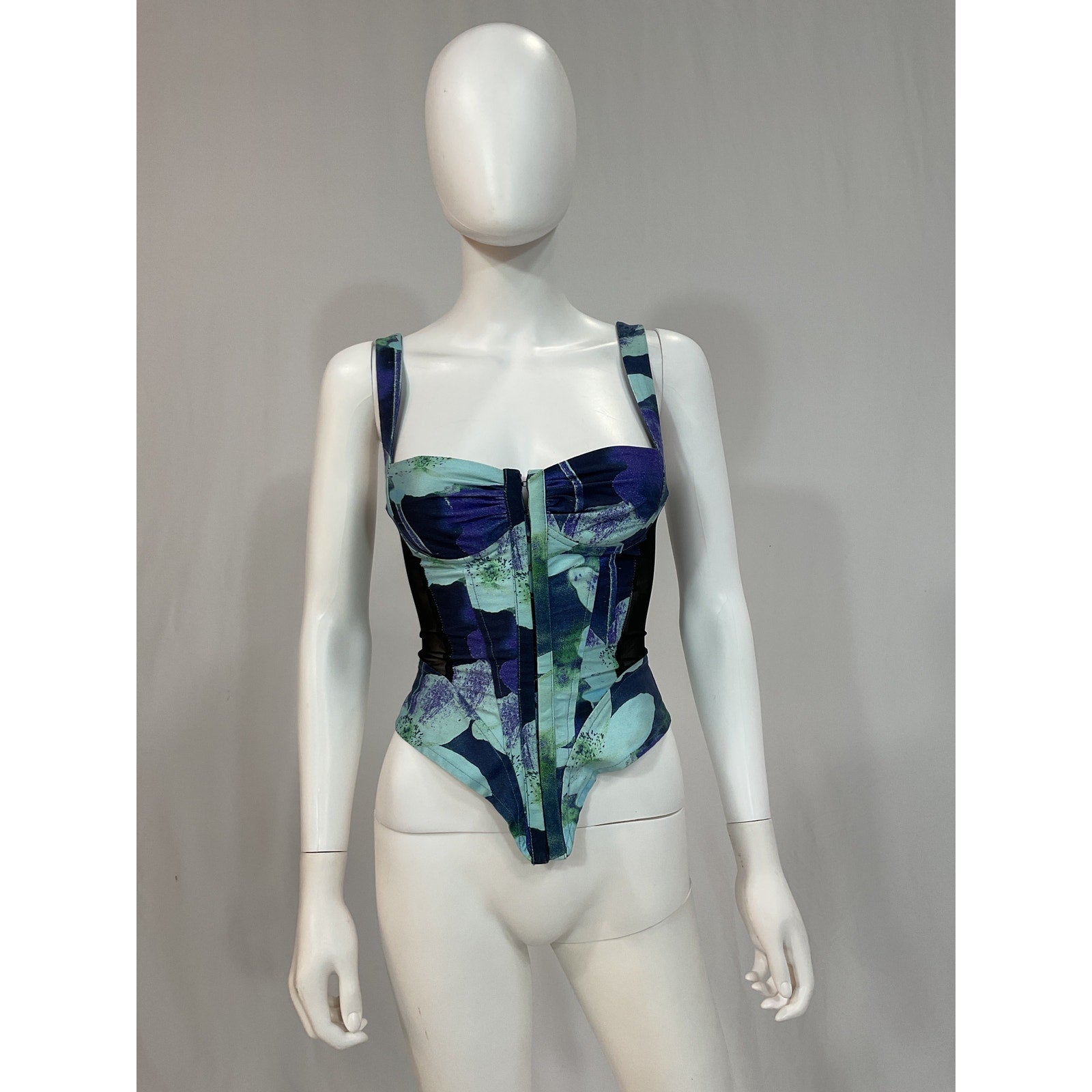 Miaou 'Deville' Blue Corset Size XS
