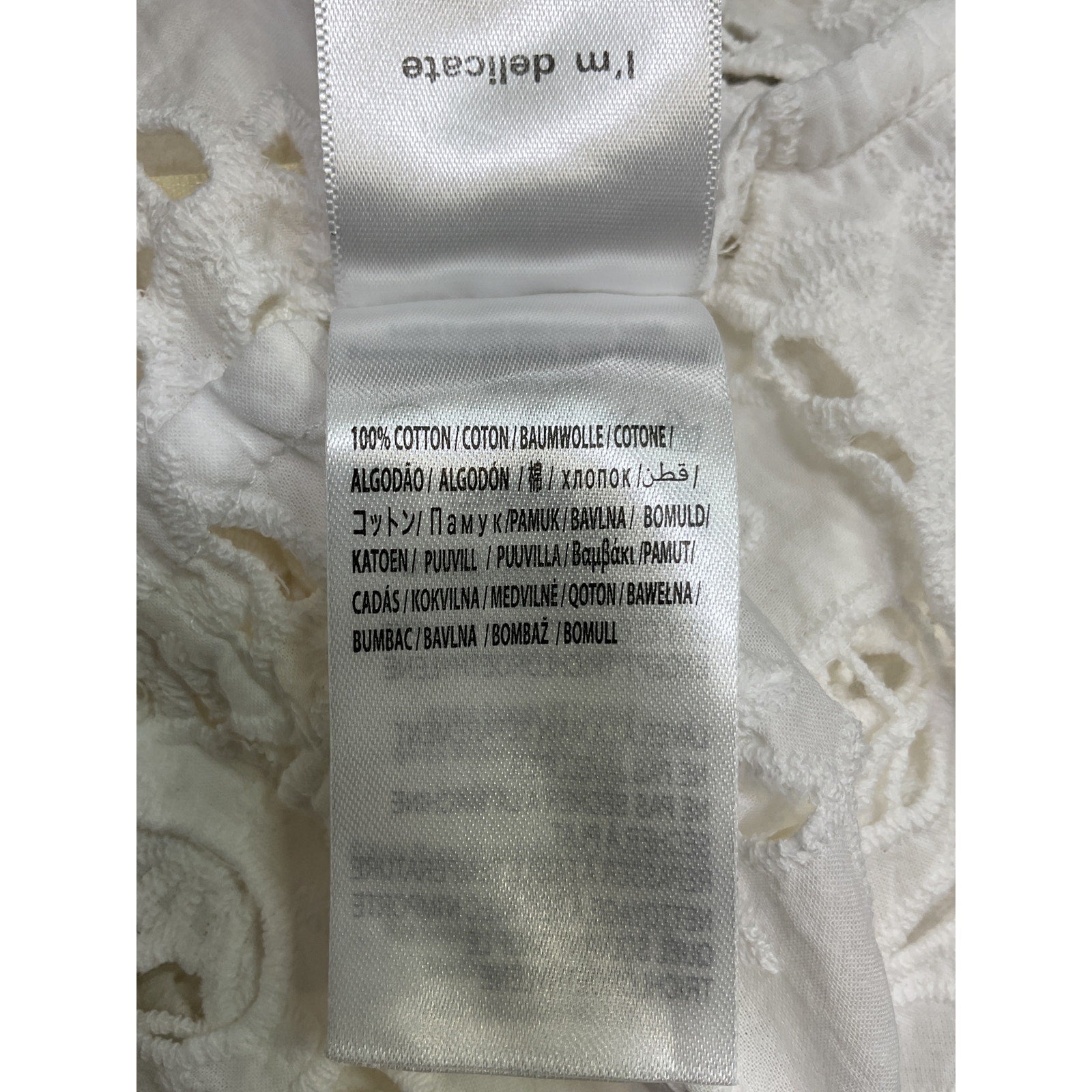 Farm Rio 'Sun' White Cotton Eyelet Wrap Mini Skirt Size XS