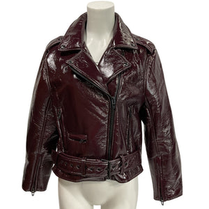 Blank Nyc Crinkled Cherry Picked Moto Jacket Size Medium