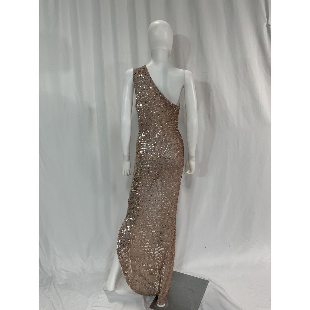 Retrofete 'Candice' Pink One Shoulder Sequin Embellished Dress Size M