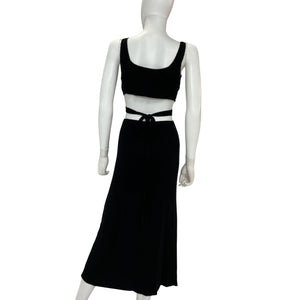 Reformation Ribbed Black Jonny Two Piece Set Size M