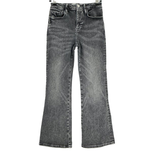 Frame Washed Gray Le One Crop Mini Boot Denim Jeans Size 1