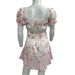 LoveShackFancy Floral Cherry Soda Lilium Mini Dress Size XS