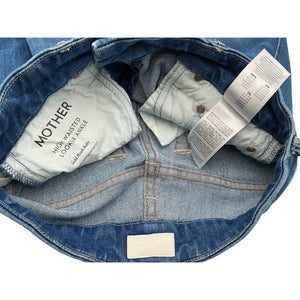 Mother Distressed Blue High Waisted Looker Ankle Denim Jeans Size 25