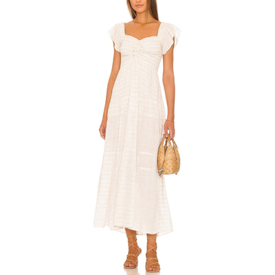 L*Space 'Lucia Beach Fling' White Linen Midi Dress Size XS