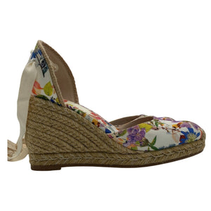Stuart Weitzman Floral Multicolor Marguerita Espadrille Wedge Sandals Size 7.5