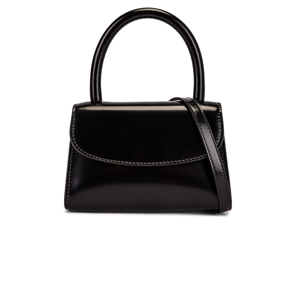 By Far Mini Semi Black Leather Bag