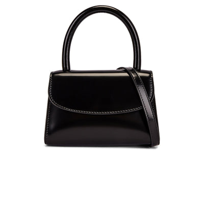 By Far Mini Semi Black Leather Bag