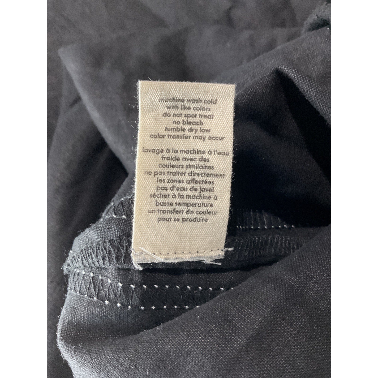 Donni. 'The Linen' Black Crop Stripe Pant Size XL