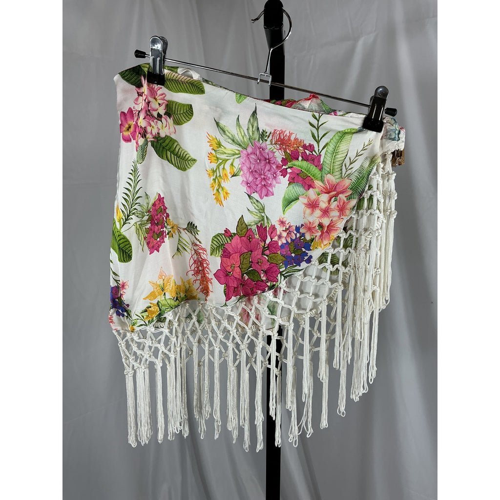 Rococo Sand 'Rue' White Viscose Pareo Skirt Size S