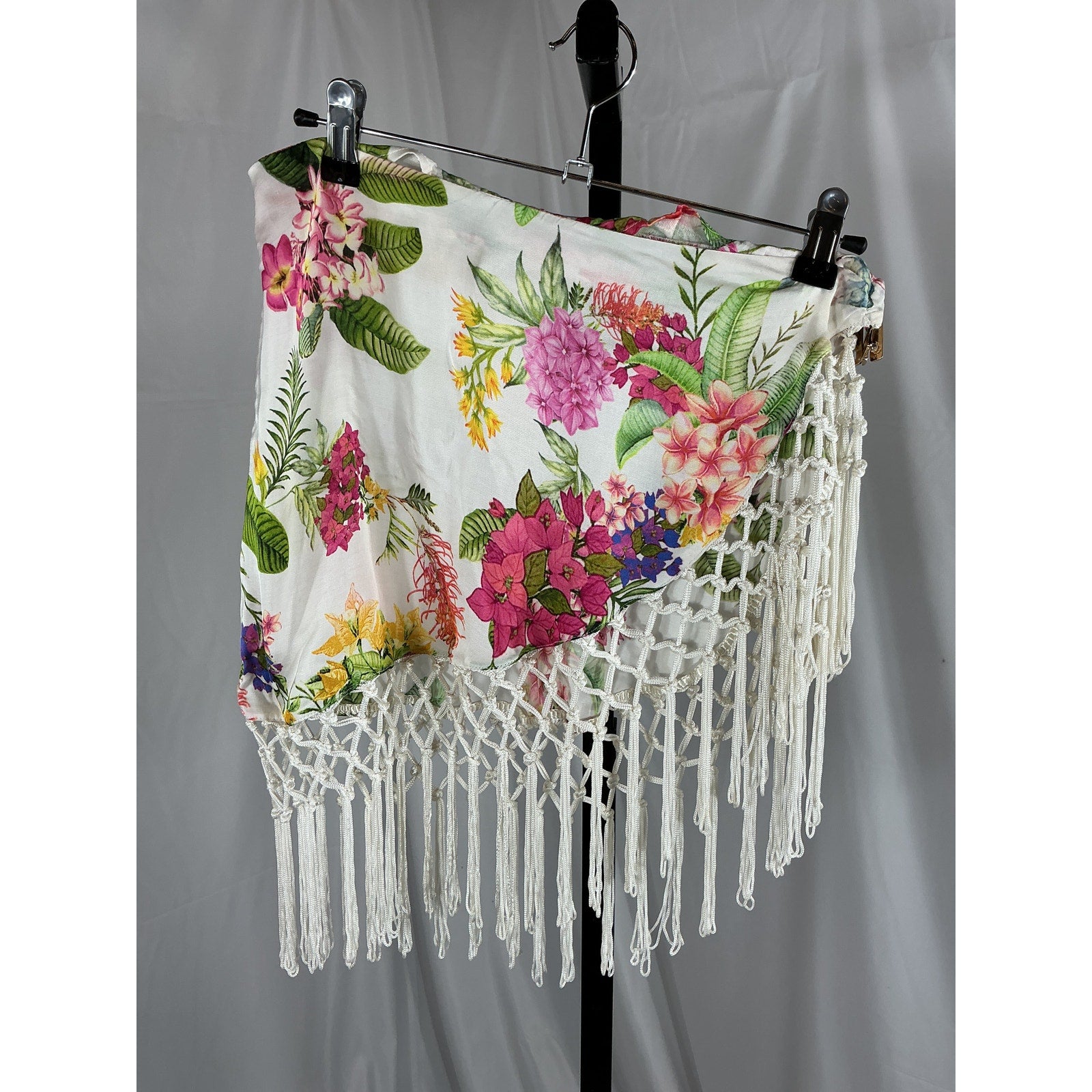 Rococo Sand 'Rue' White Viscose Pareo Skirt Size S