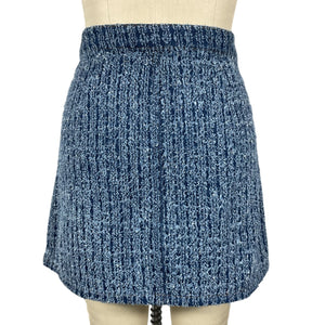 Self-Portrait Textured Blue Tweed Mini Skirt Size UK 8 / US 4