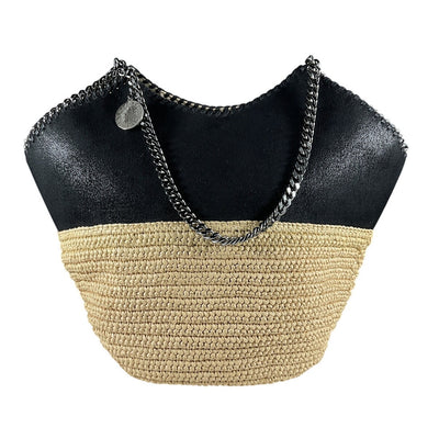 Stella Mccartney Two Tone Black Falabella Tote Bag