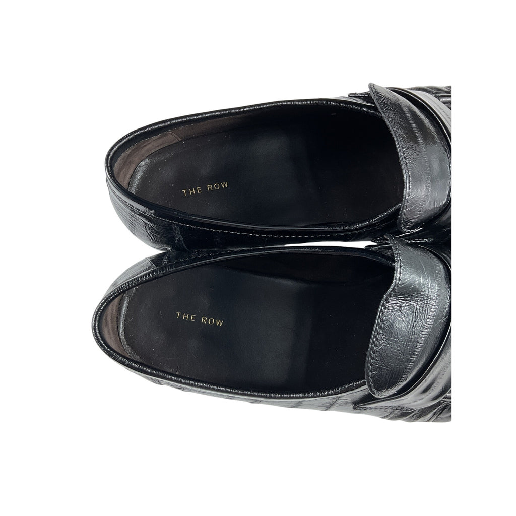 The Row Soft Black Leather Loafer Size 8