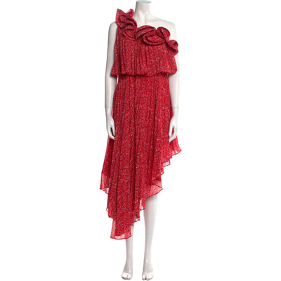 Amur Romantic Red Floral Ruffle Dress Size 2