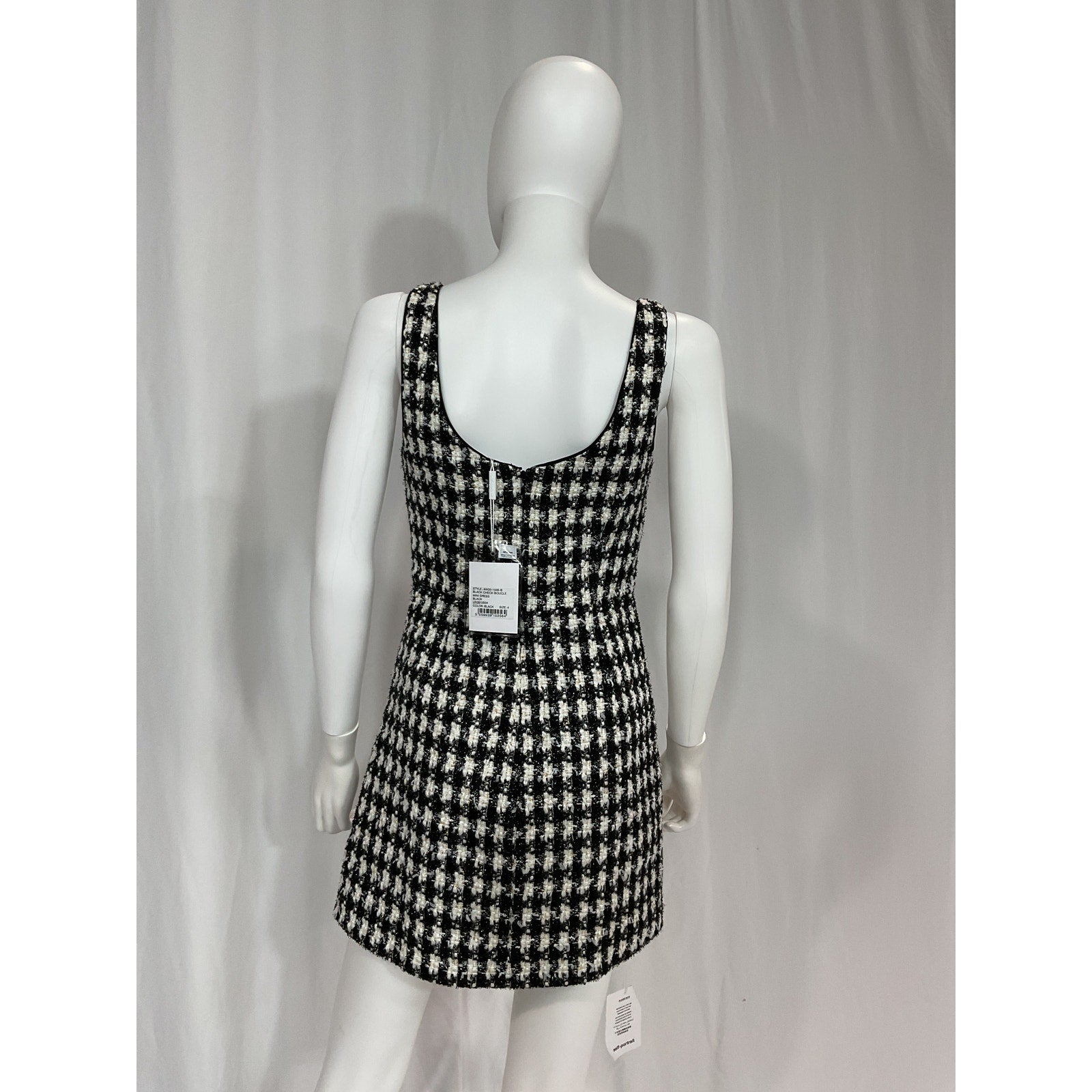 Self-Portrait 'Boucle' Black Crystal Embellished Mini Dress Size 4 - NWT