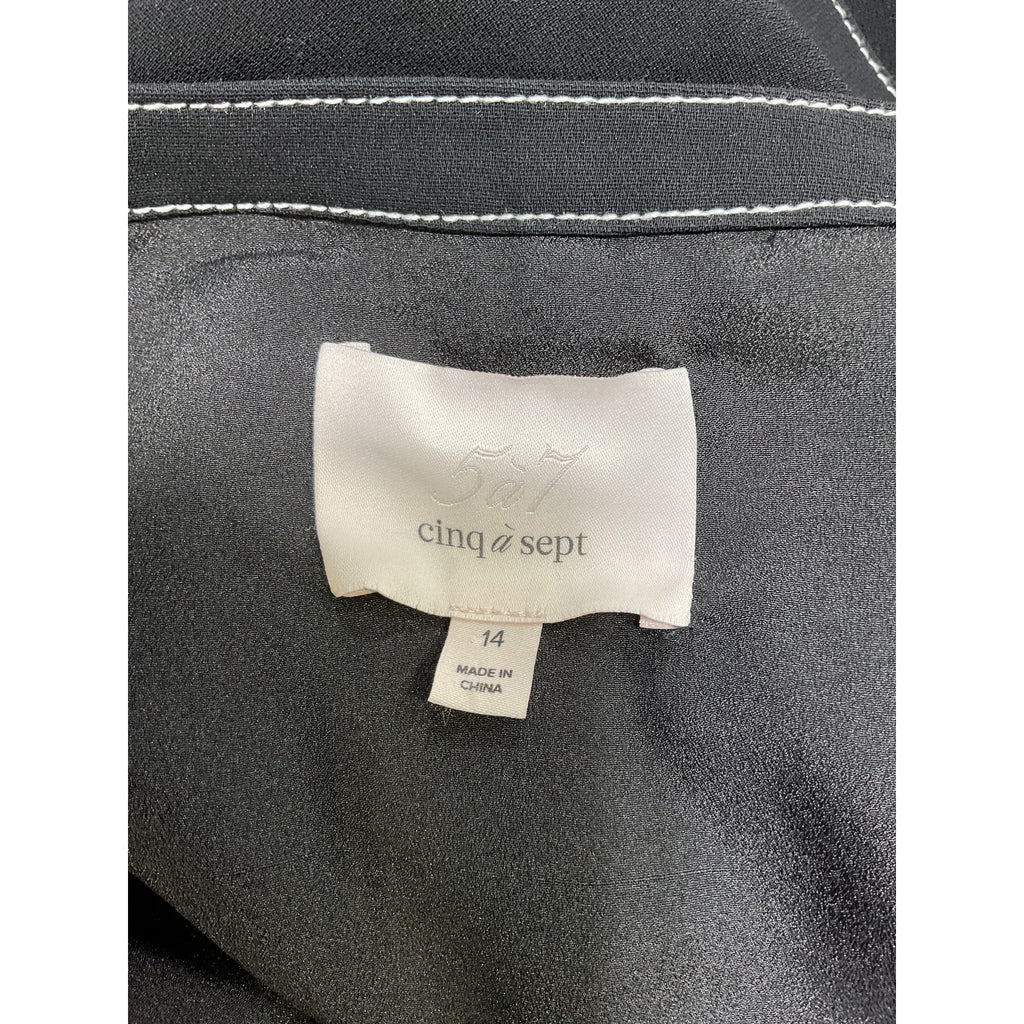 Cinq A Sept 'Chelsea' Black Triacetate Wrap Mini Dress Size 14
