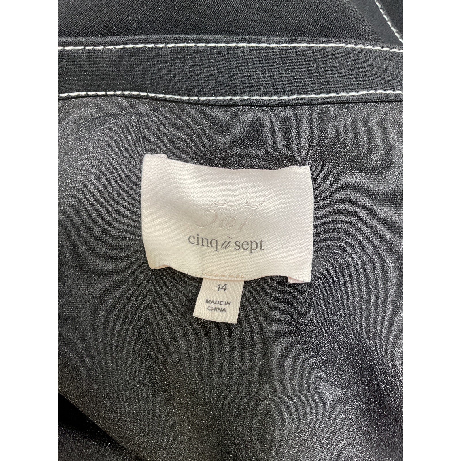 Cinq A Sept 'Chelsea' Black Triacetate Wrap Mini Dress Size 14