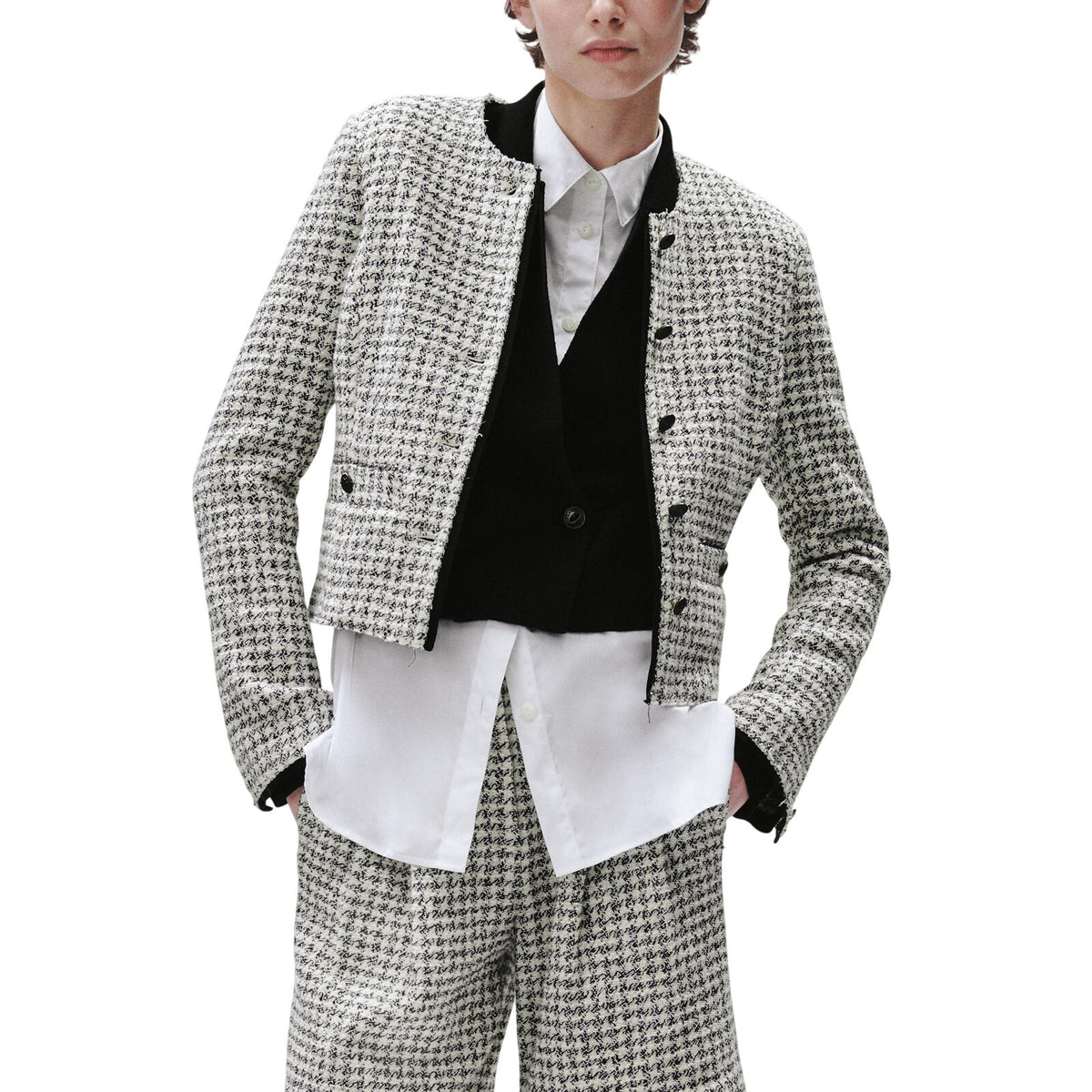 Rag & Bone Cotton Black White Carmen Jacket Size 8 NWT