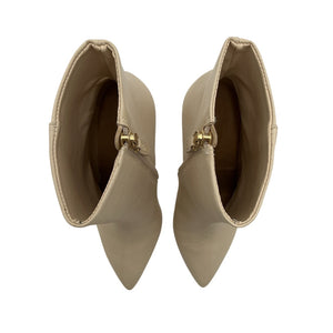 Schutz Sleek Beige Mikki Ankle Boots Size 5B